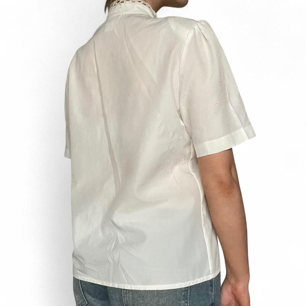 True Vintage White Frilly Lace-Embellished Top - Picture 8 of 8